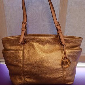 Michael Kors metallic gold leather purse